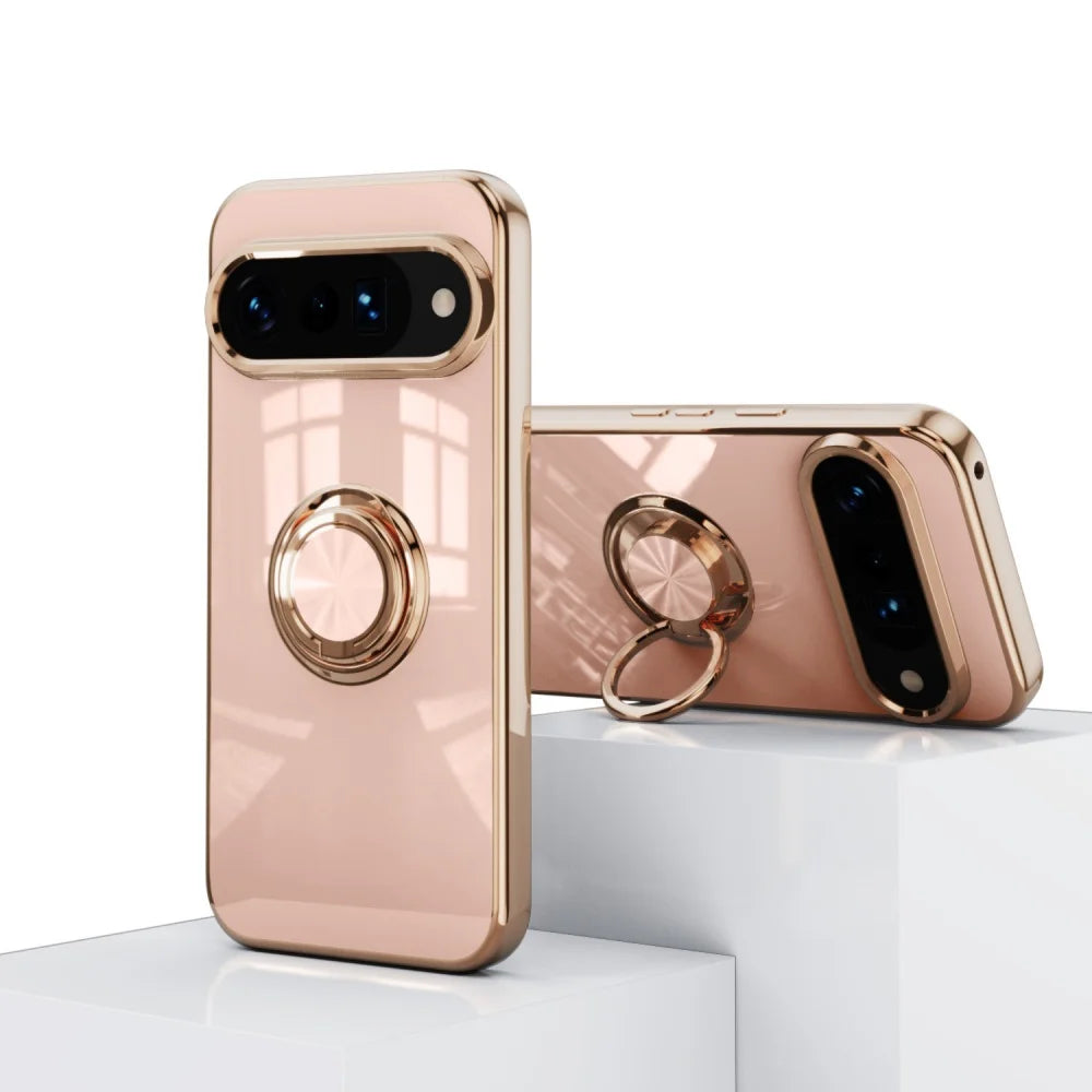 PureGuardCases Plated Ring Holder Case for Google Pixel
