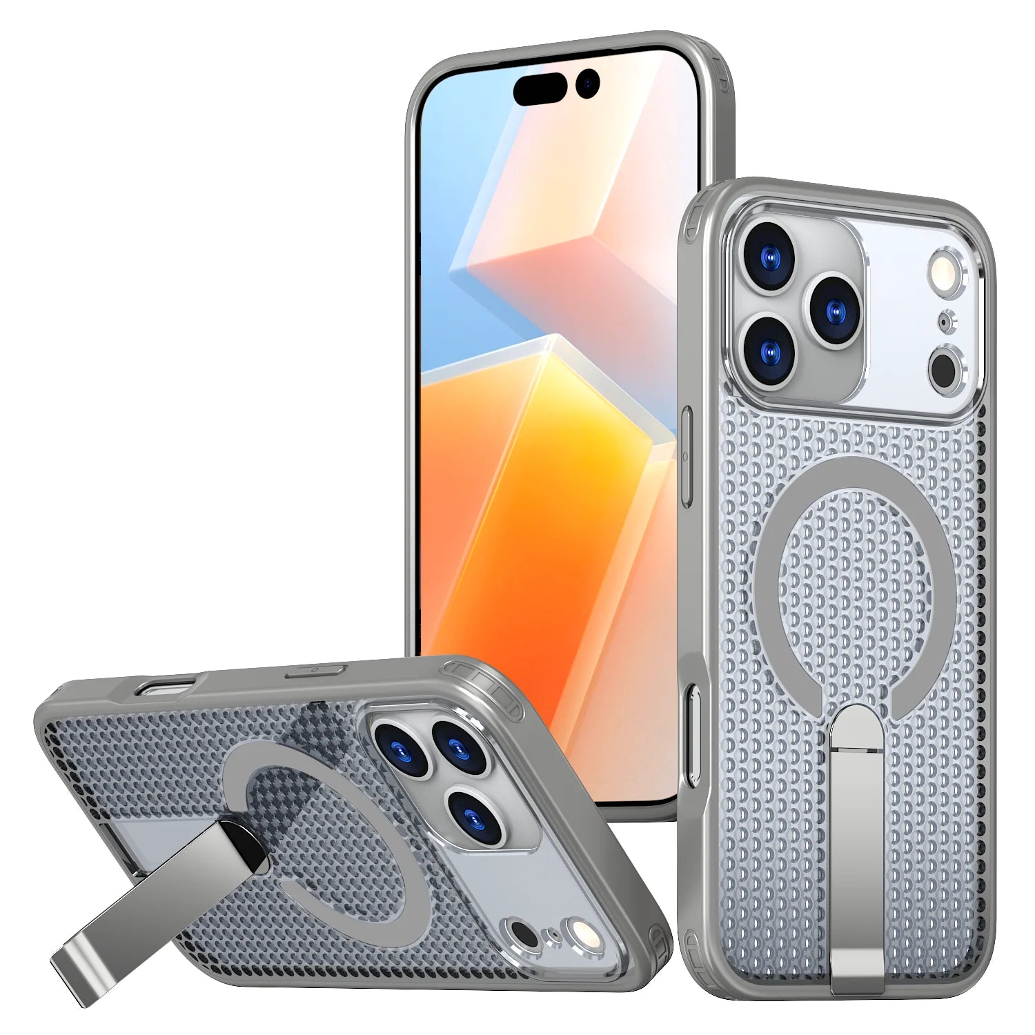 PureGuardCases Breathable Cooling Stand iPhone Case – MagSafe Rugged Magnetic Cover