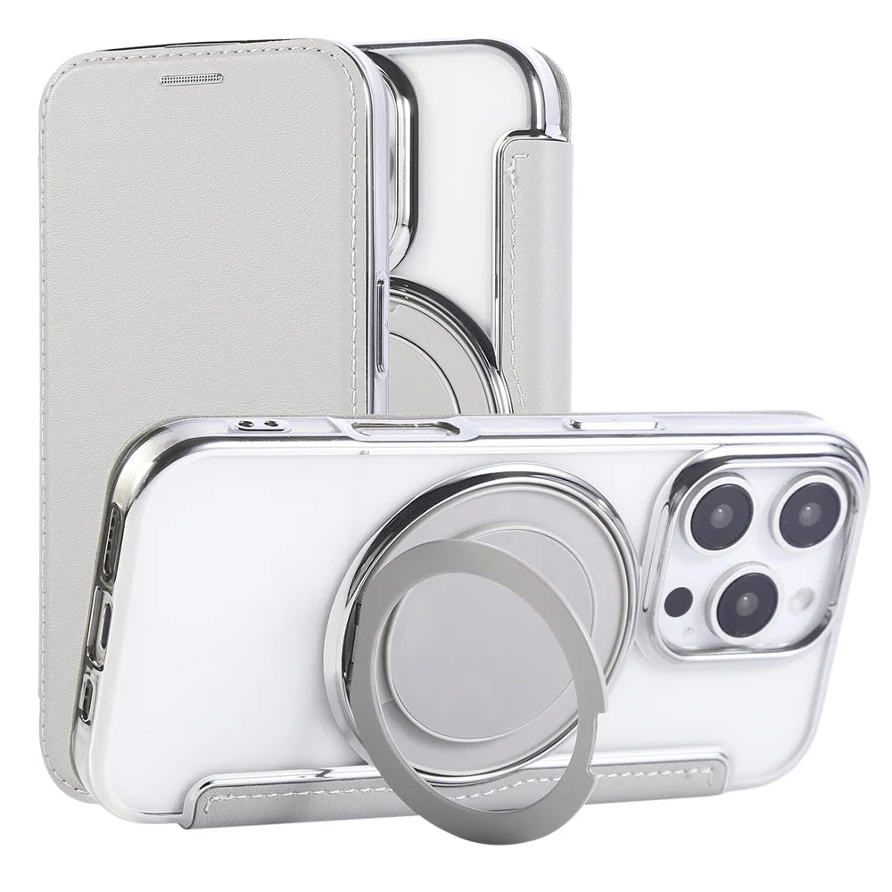 PureGuardCases Flip Leather Wallet iPhone Case – MagSafe Stand Cover