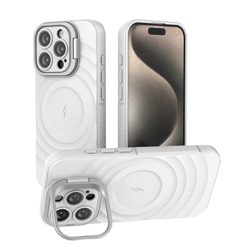 PureGuardCases Ripple Matte Armor iPhone Case – MagSafe Camera Stand Protective Cover