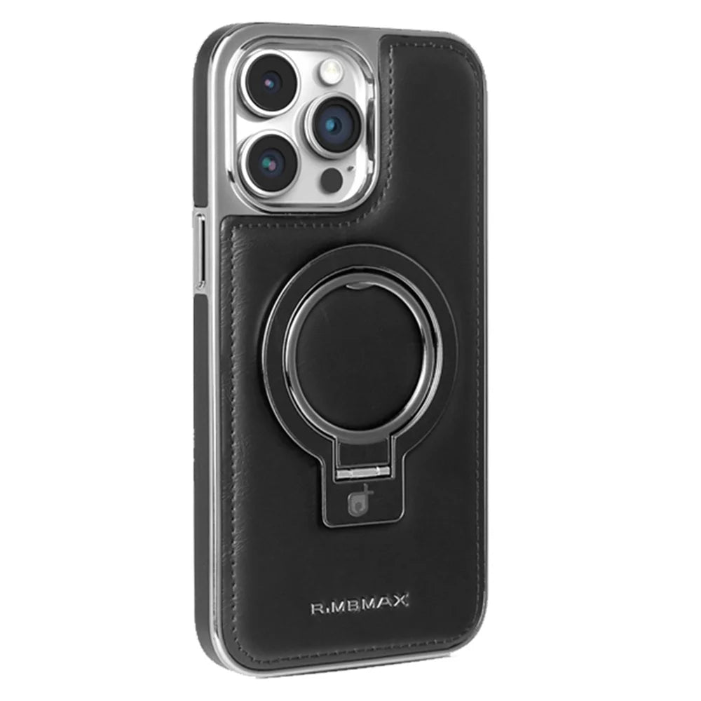 PureGuardCases Luxury PU Leather Stand iPhone Case – MagSafe Shockproof Cover