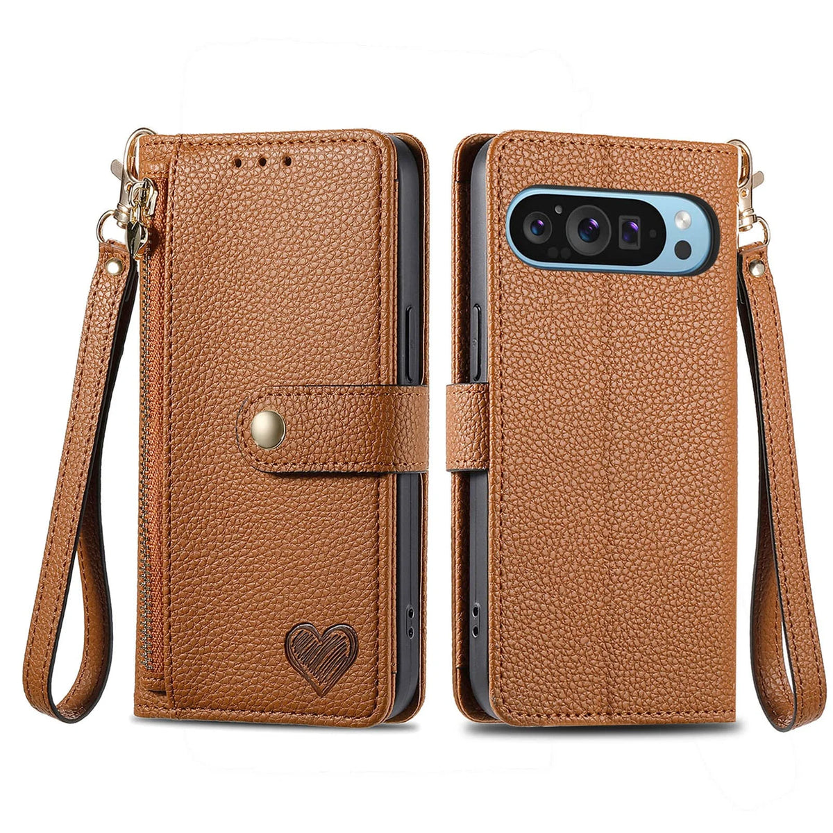 Zipper Wallet Case with Wrist Strap for Google Pixel 10-6 - Product View 8