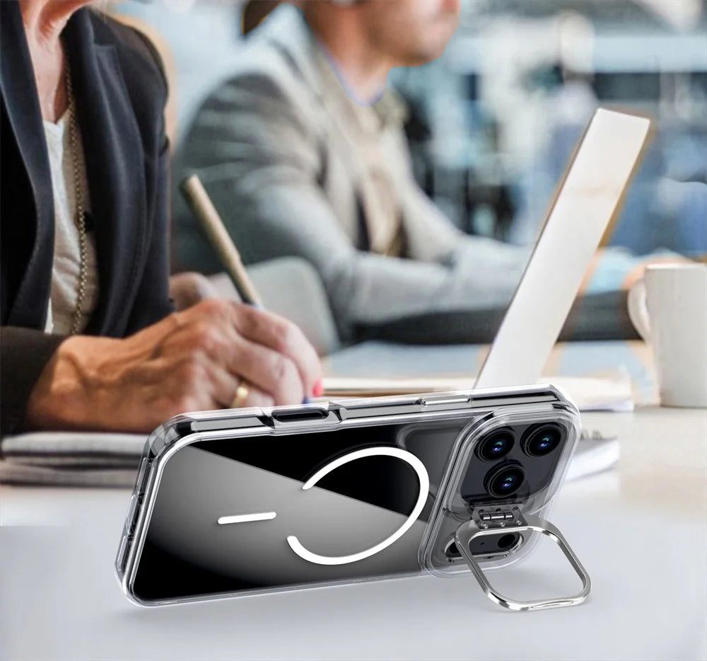 PureGuardCases Invisible Lens Stand iPhone Case – Clear MagSafe Cover
