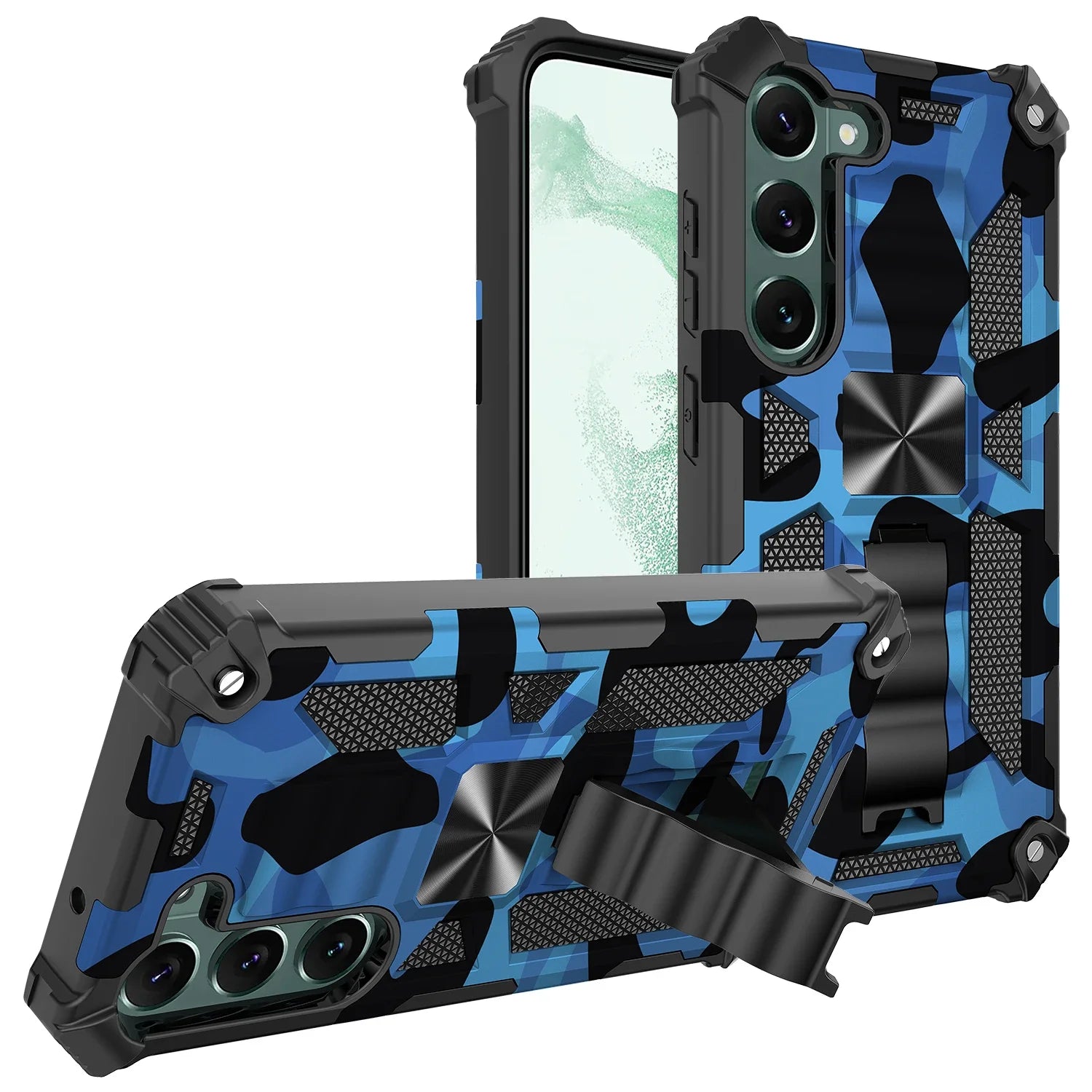 PureGuardCases Camouflage Armor Kickstand Case for Samsung Galaxy