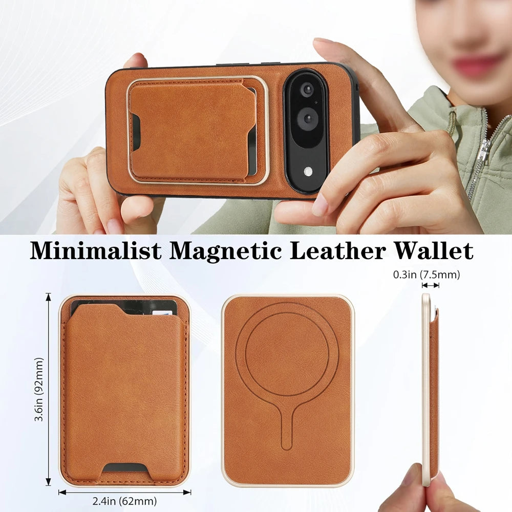 PureGuardCases 2-in-1 Magnetic Leather Wallet Case for Google Pixel