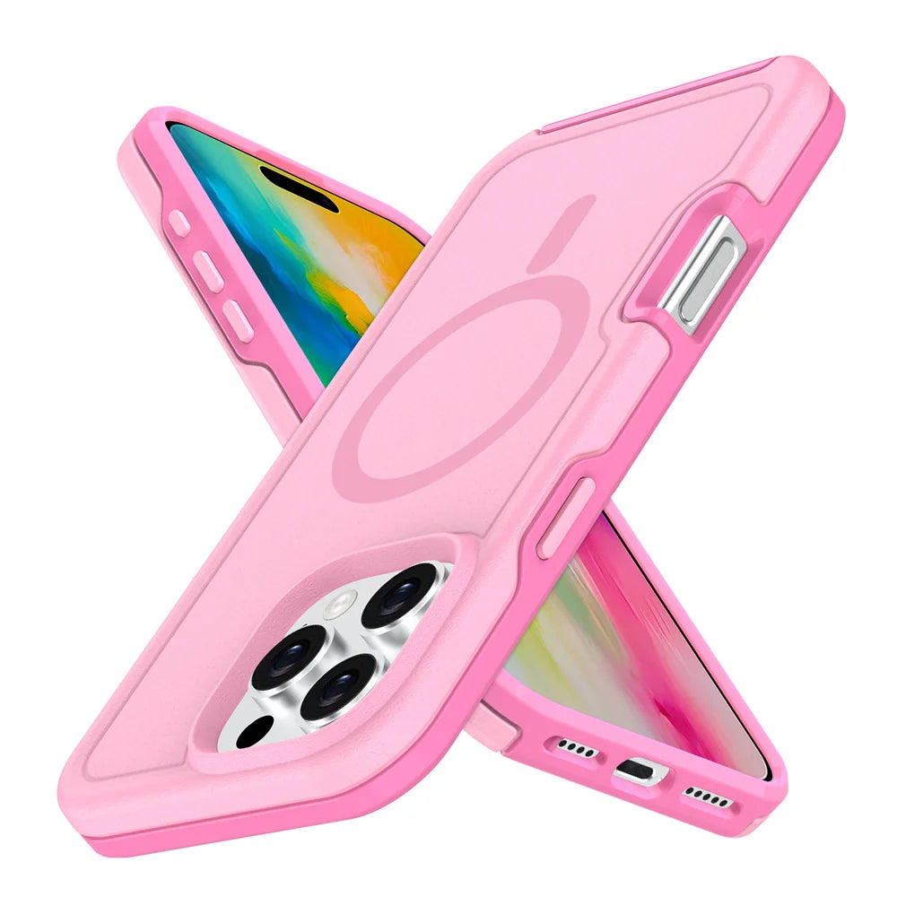 PureGuardCases Dual Layer Armor iPhone Case – MagSafe Shockproof Matte Cover