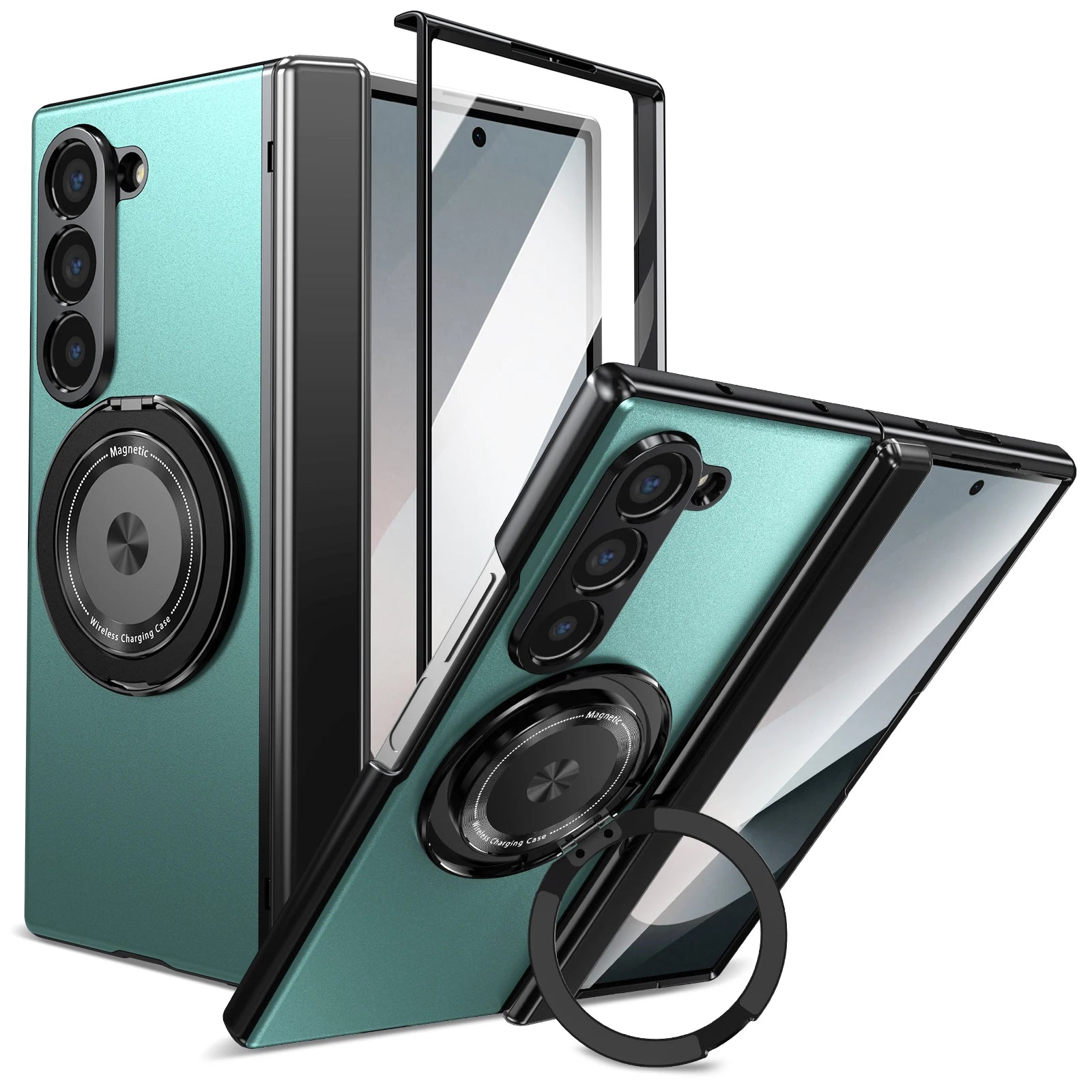 PureGuardCases Aluminum Armor Case with 360° Magnetic Ring for Samsung Galaxy Z Fold