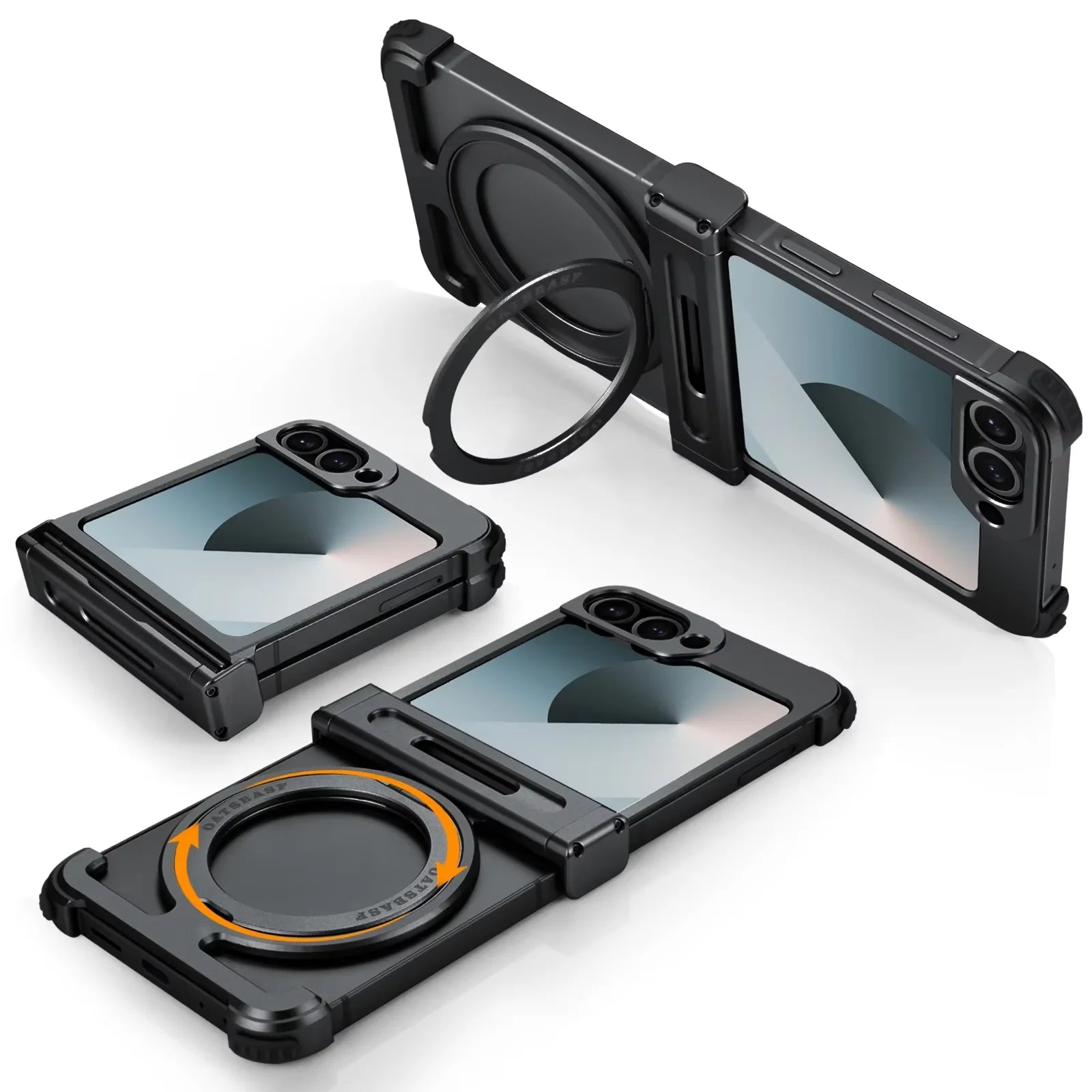 Eary for Samsung Galaxy Z Flip 7 6 Case for MagSafe 360°Rotatable Magnetic Kickstand Wireless Charging Anti Scratch Phone Cover