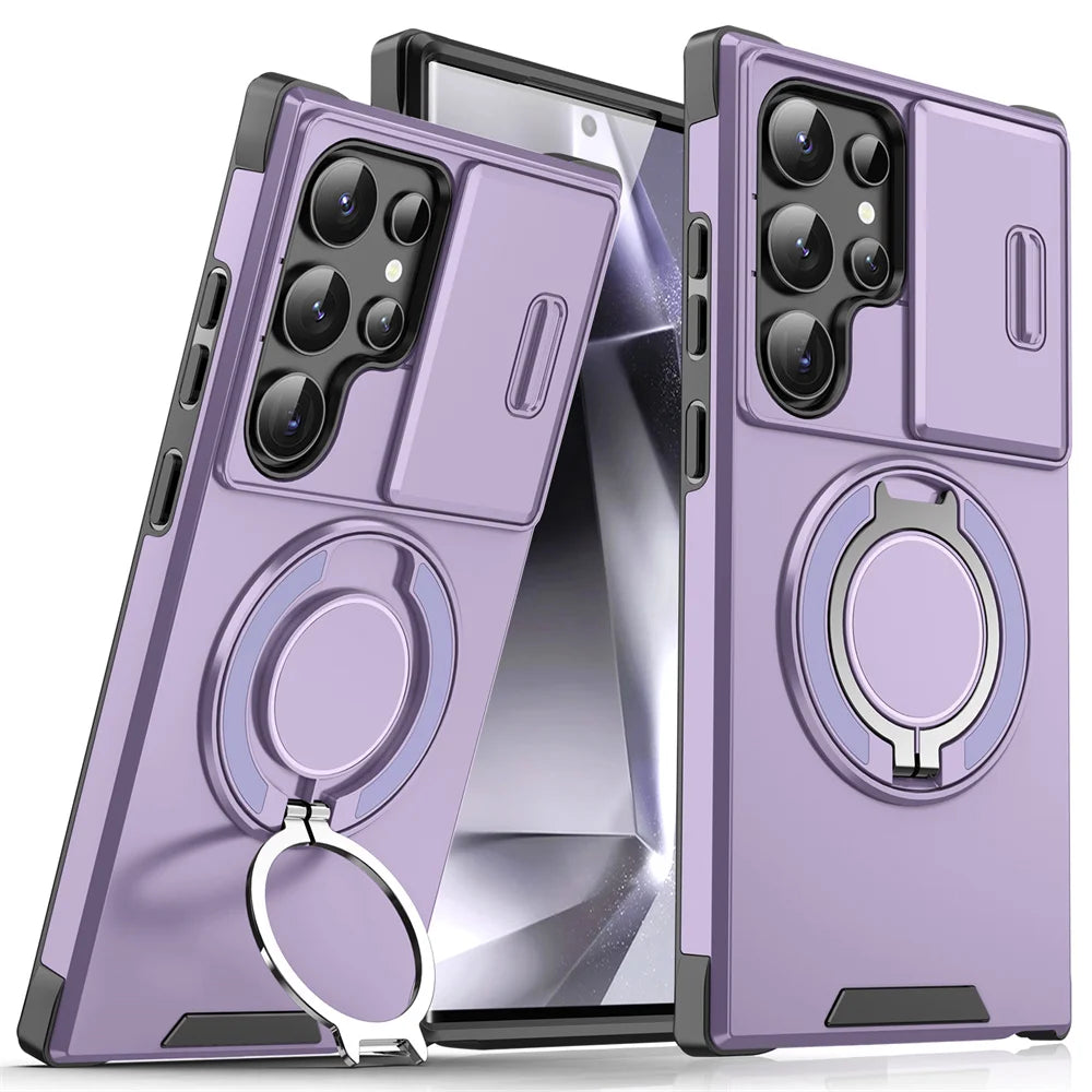 Slide Camera Cover Ring Stand Case for Samsung Galaxy S & A - Product View 9