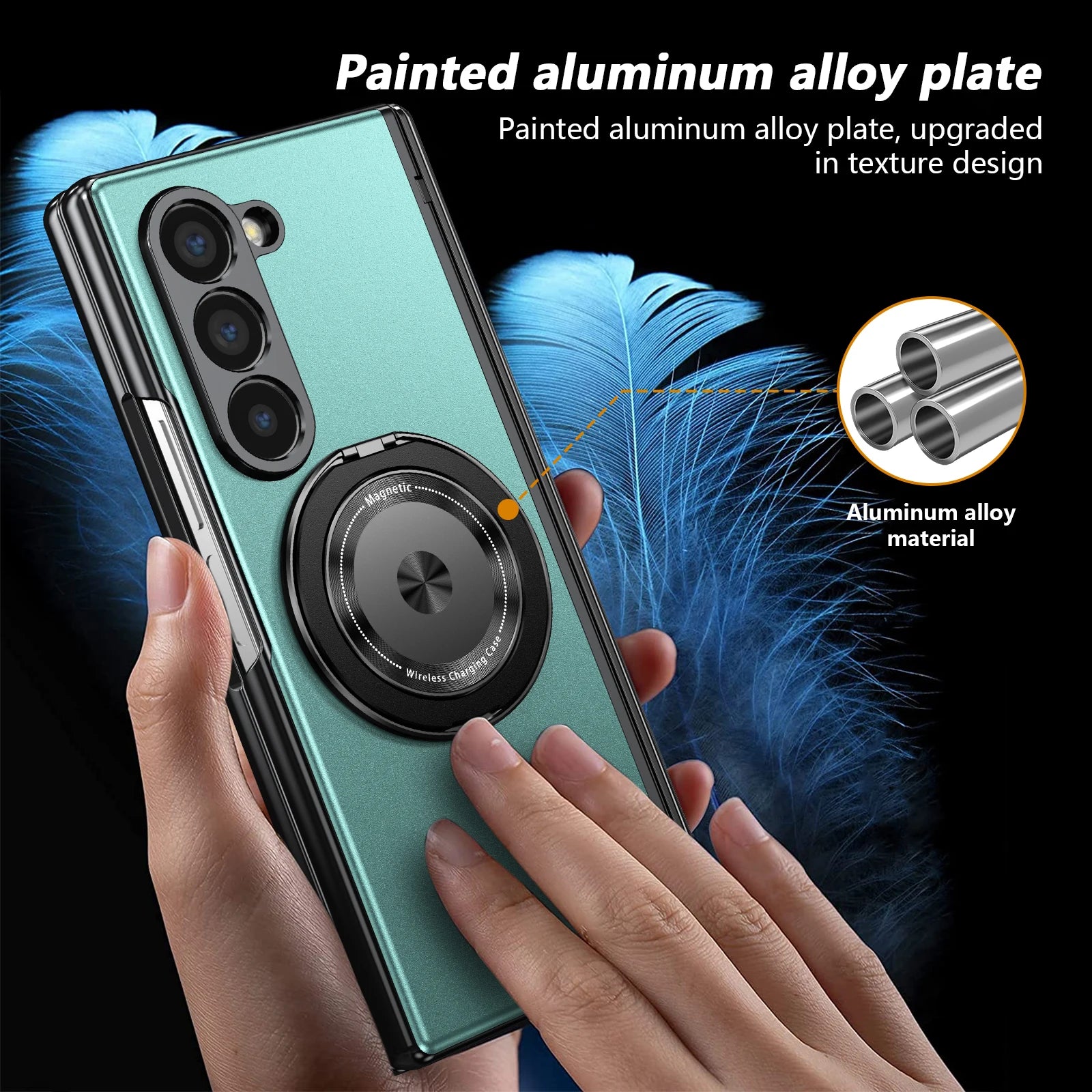 PureGuardCases Aluminum Armor Case with 360° Magnetic Ring for Samsung Galaxy Z Fold