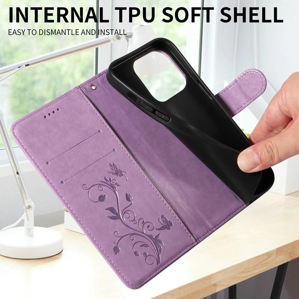 Butterfly Wallet Case iPhone 18 Pro Max, bezel view
