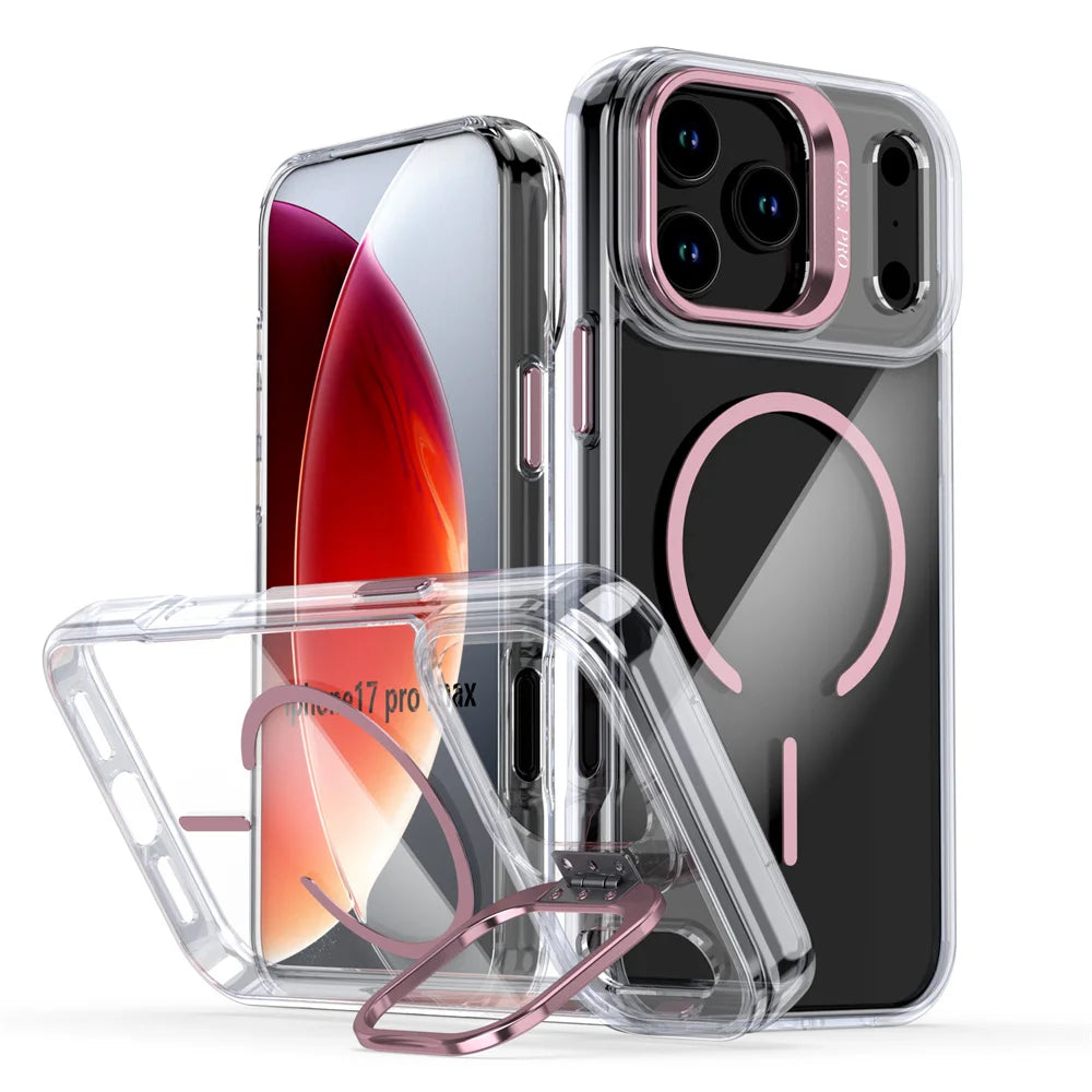 PureGuardCases Invisible Lens Stand iPhone Case – Clear MagSafe Cover