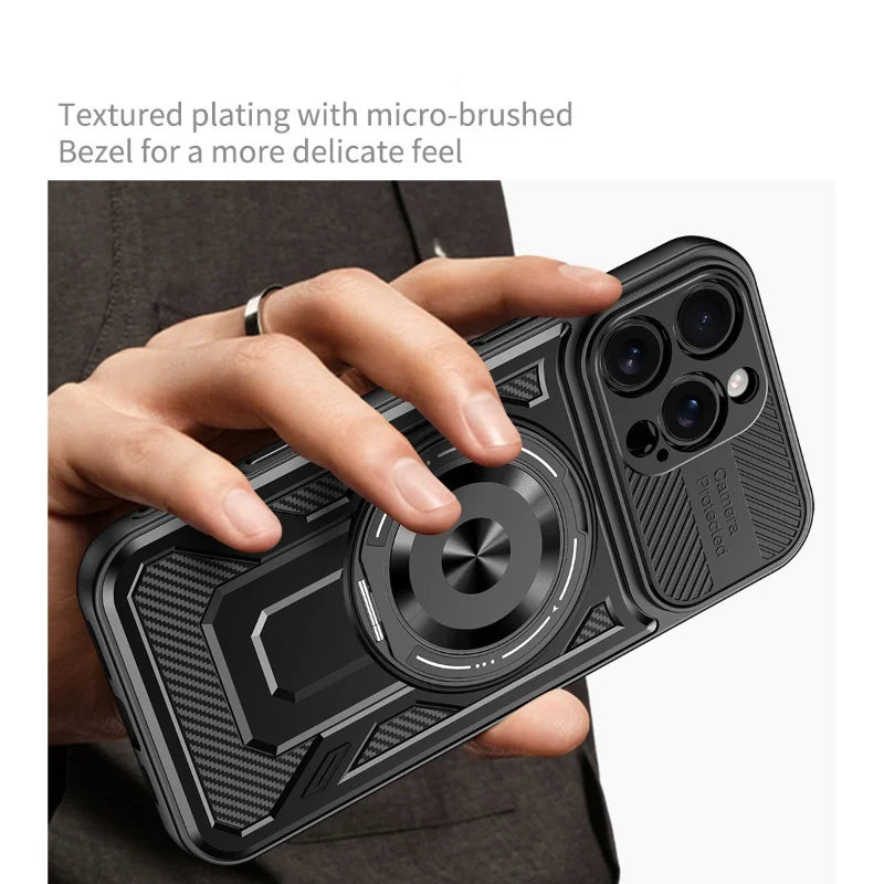 PureGuardCases 360° Rotatable Kickstand iPhone Case – MagSafe Shockproof Cover