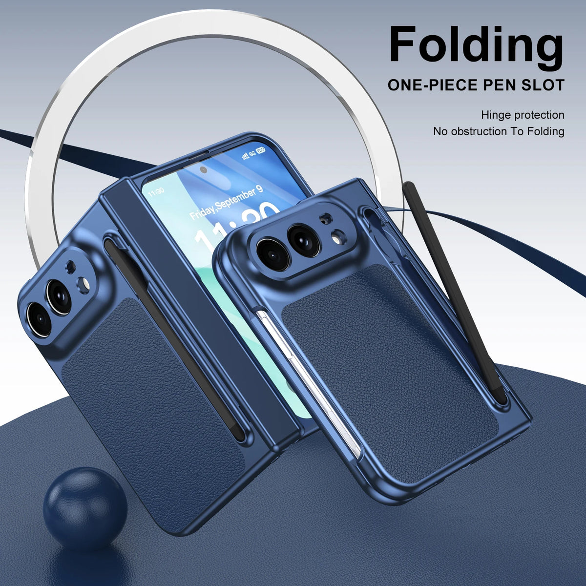 Leather Case with Pen Slot & Stylus for iPhone Duo - Product View 3
