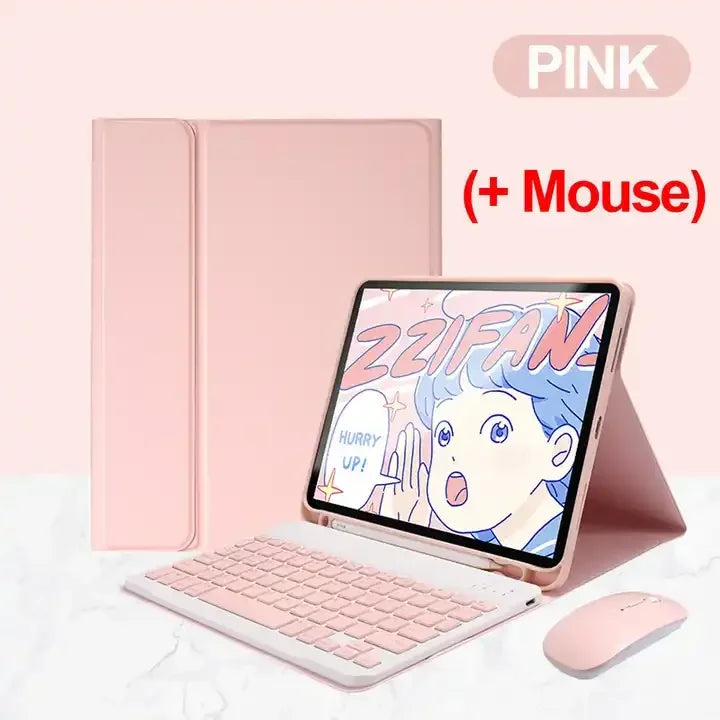 PureGuardCases Colorful Bluetooth Keyboard Case for iPad