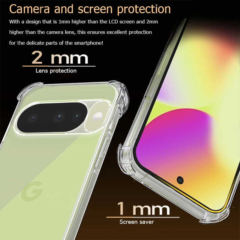 PureGuardCases Clear Shockproof Bumper Case for Google Pixel