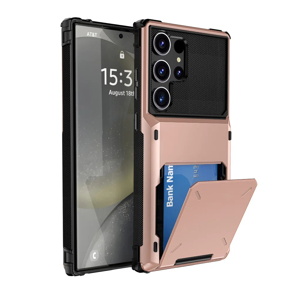 Phone Case for Samsung Galaxy S24 S23 FE S25 S26 Ultra S22 S21 Plus A17 A16 A06 A15 A25 A35 A55 Wallet with Card Holder Cover
