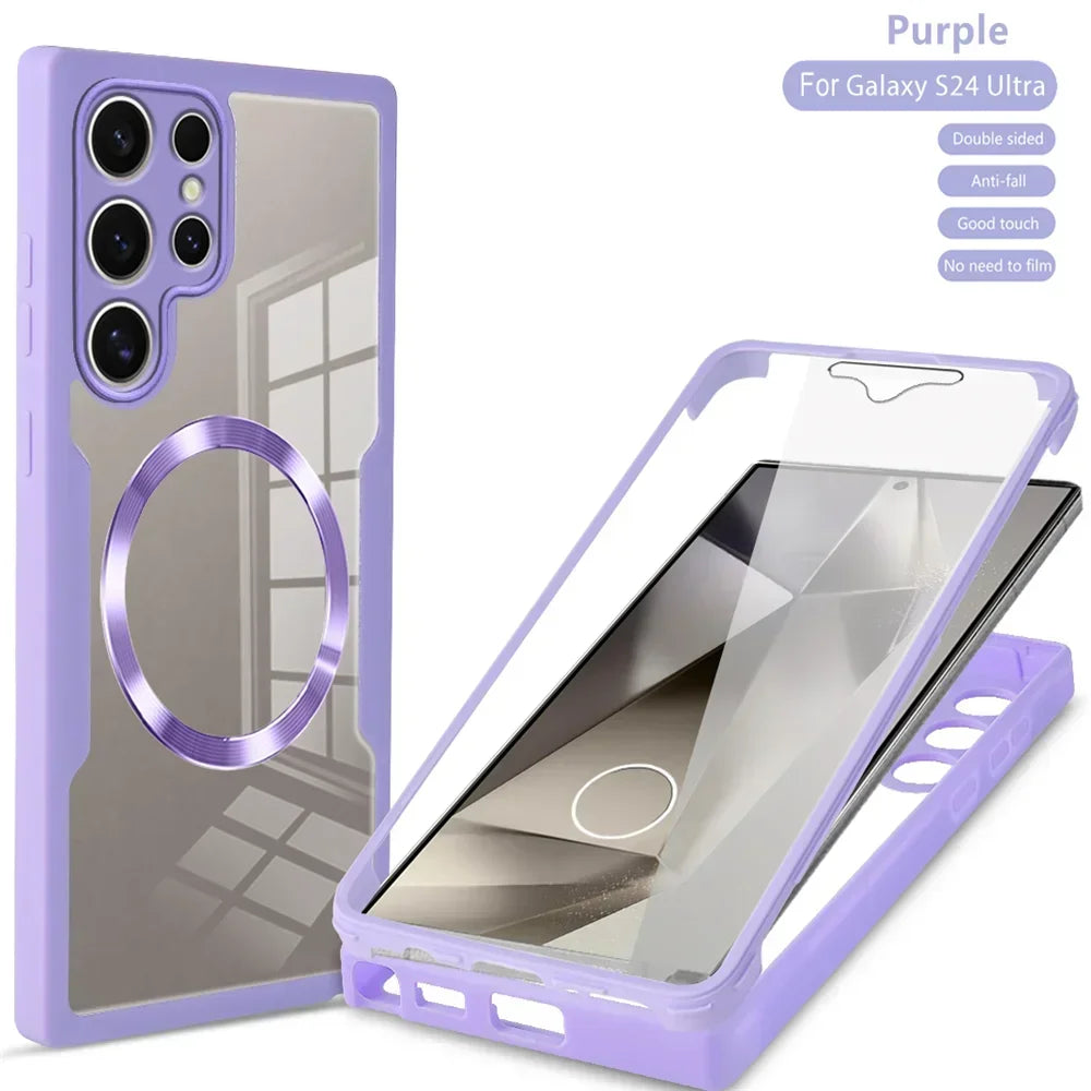 PureGuardCases 360° Full-Body Clear Case for Samsung Galaxy