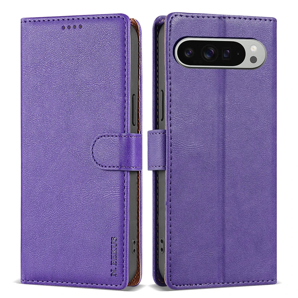 PureGuardCases Leather Wallet Case for Google Pixel
