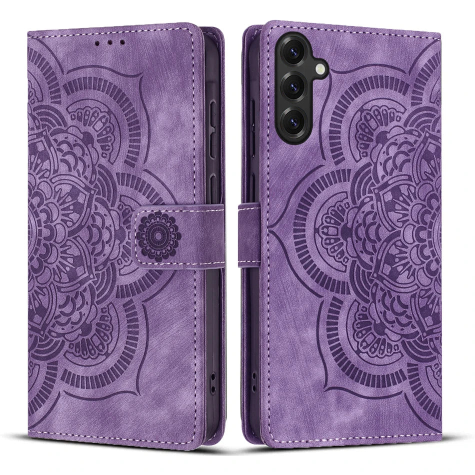 Mandala Wallet Case Galaxy S20-S26, Purple