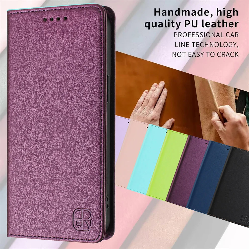 Magnetic Leather Folio Flip Wallet Case for Samsung Galaxy A42 5G, A51, A32, A33, A52, A53 & A73 - image 6