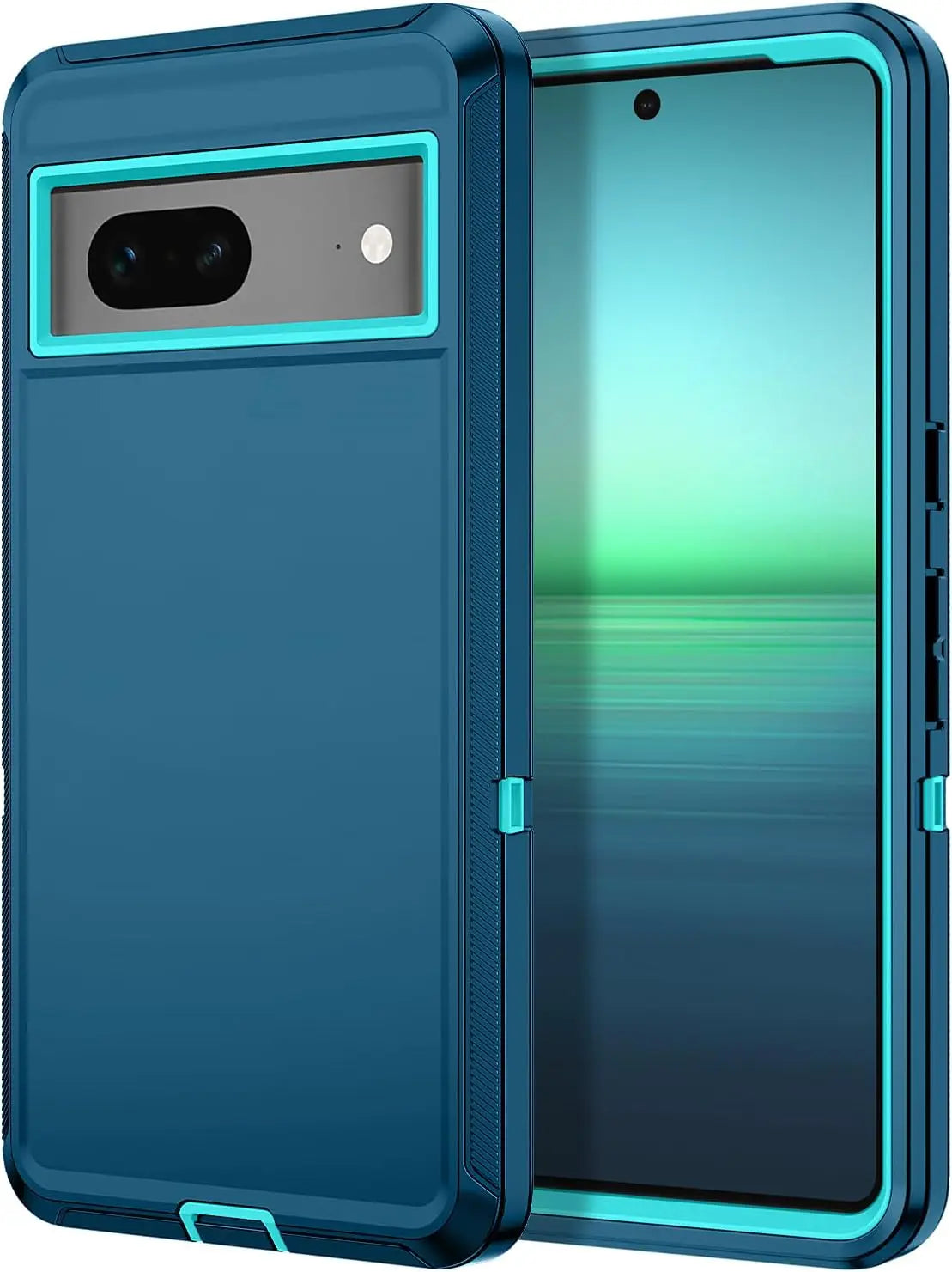 3-Layer Rugged Case Pixel 8-11, Teal-Aqua