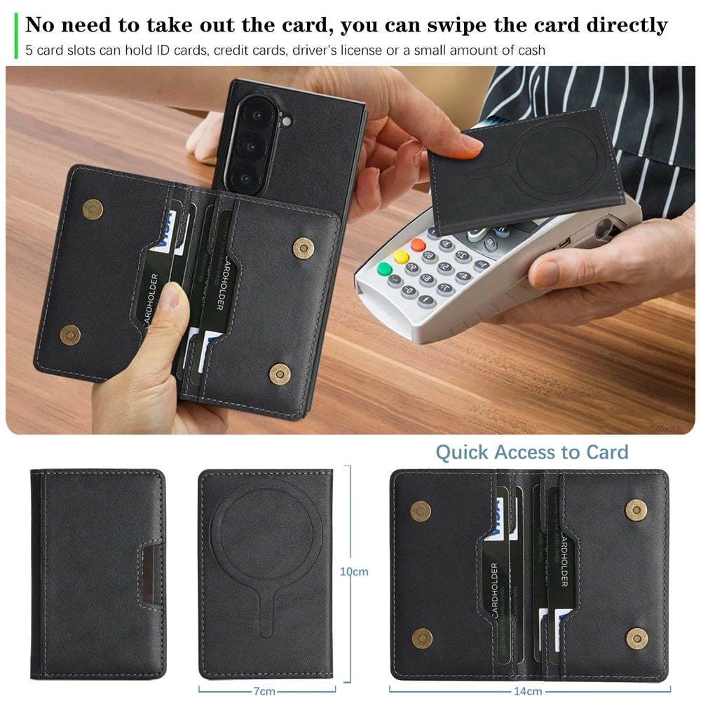 PureGuardCases 2-in-1 Magnetic Wallet Case for Samsung Galaxy Z Fold