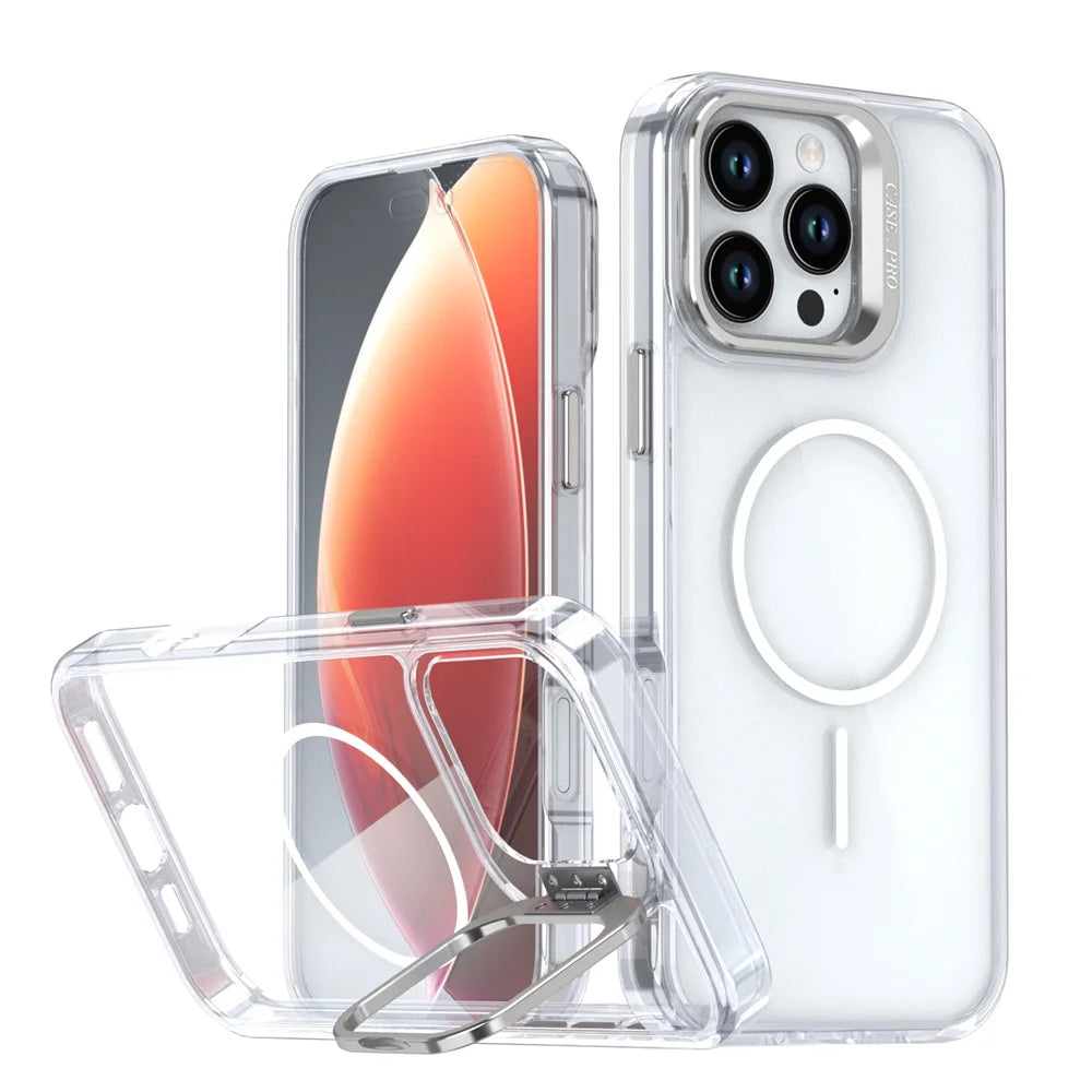 Clear MagSafe Case with Camera Lens Stand for iPhone 11-18 - Product View 9