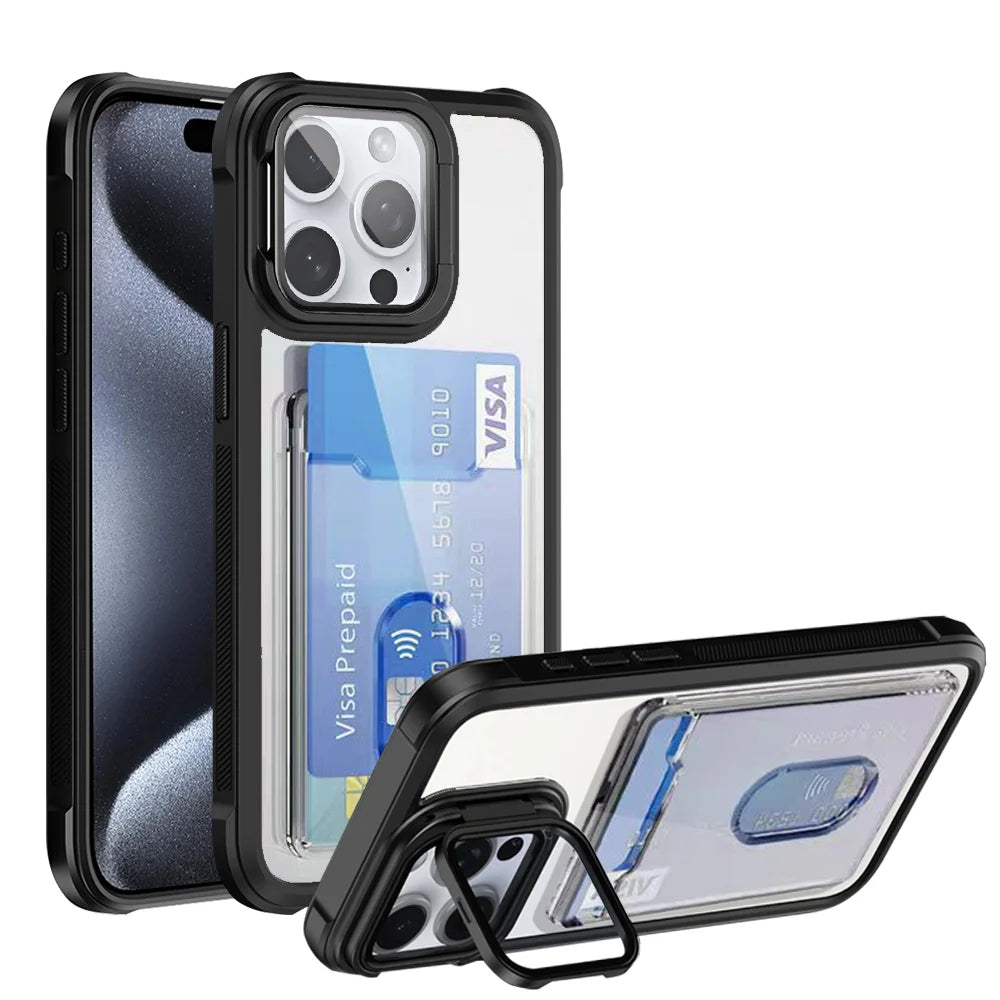 Clear Card Case iPhone 11-18, Black