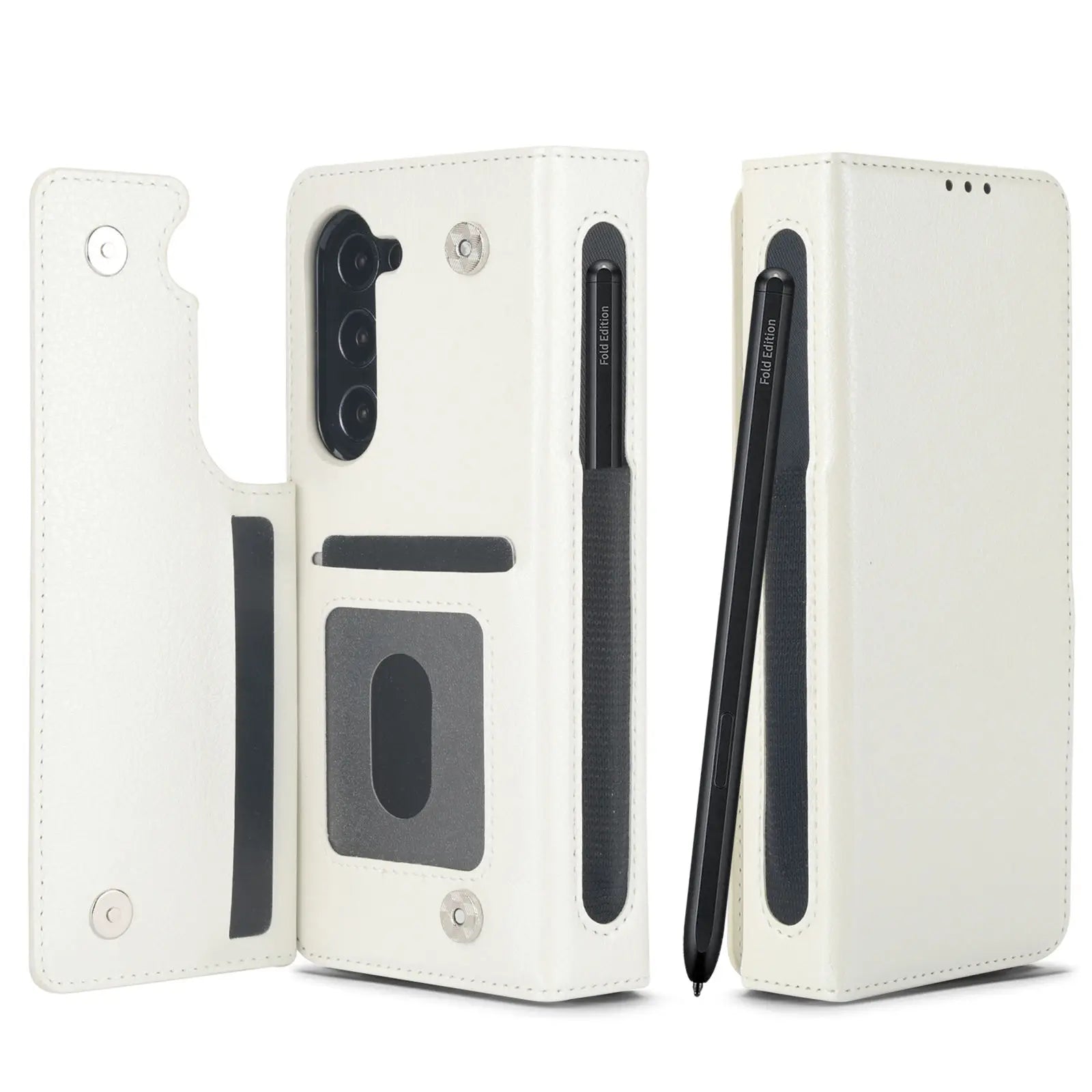 PureGuardCases RFID Leather Wallet Case for Samsung Galaxy Z Fold – Card Holder Protective Cover