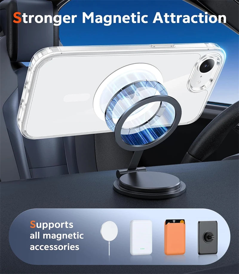 PureGuardCases Clear Magnetic iPhone Case – MagSafe Transparent Cover