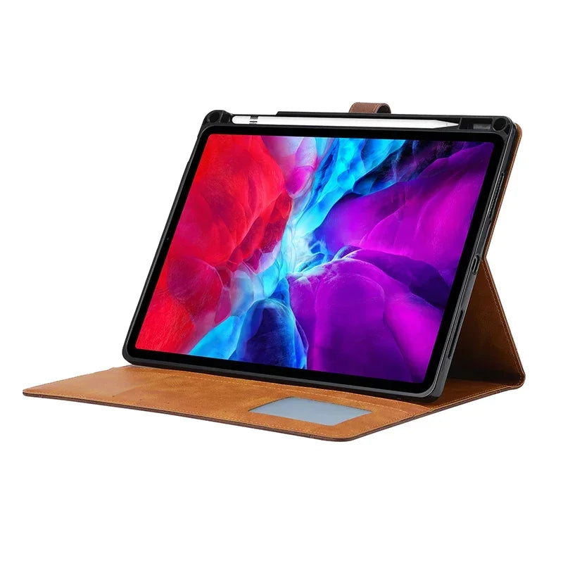 PureGuardCases Luxury Leather Wallet Case for iPad