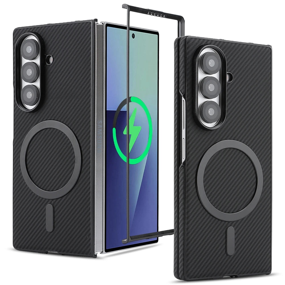 PureGuardCases Carbon Fiber Magnetic Case for Samsung Galaxy Z Fold