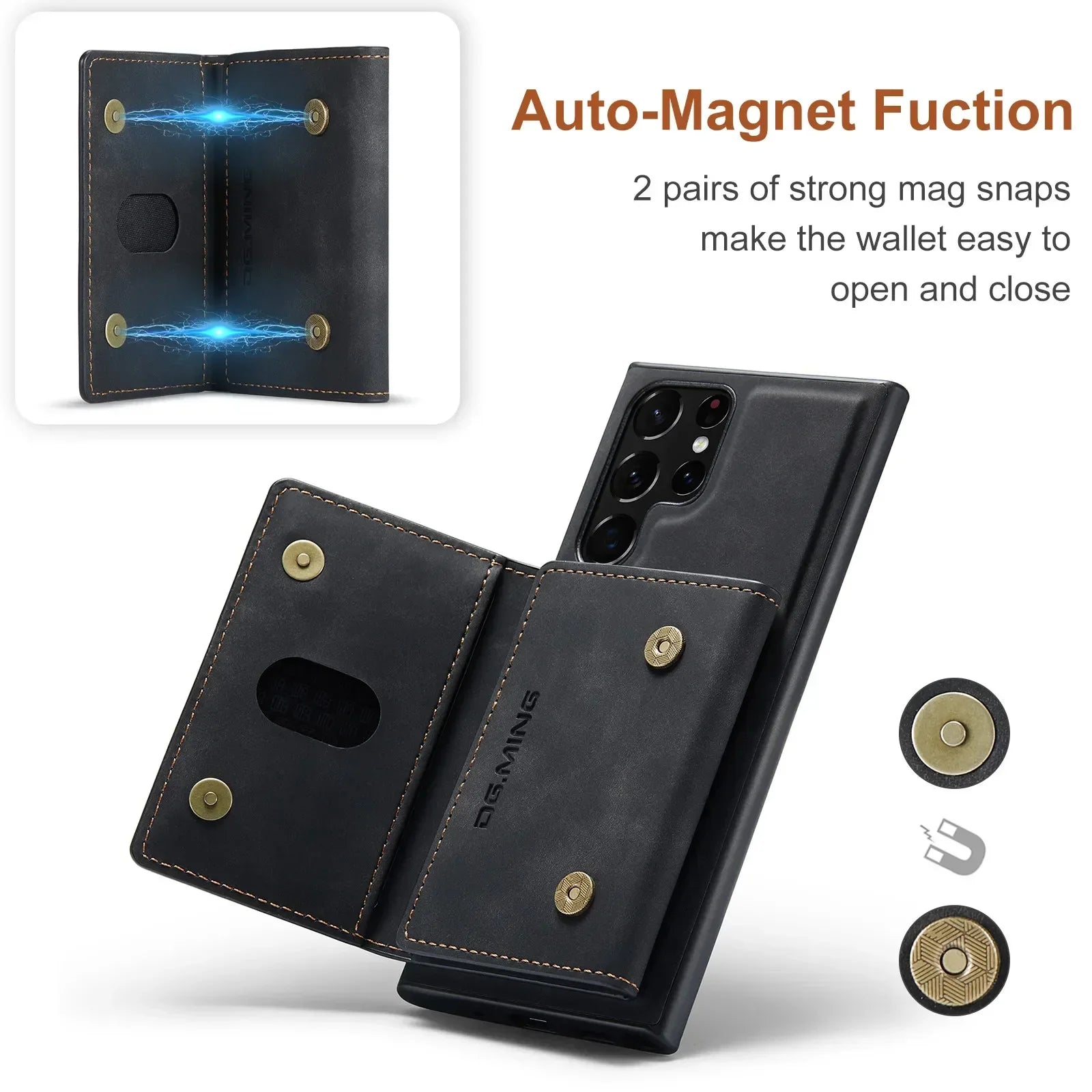 PureGuardCases 2-in-1 Detachable Magnetic Wallet Case for Samsung Galaxy & Z Fold
