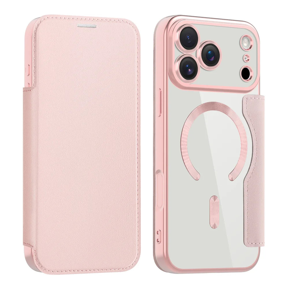 Clear Flip MagSafe Case iPhone 11-18, Pink