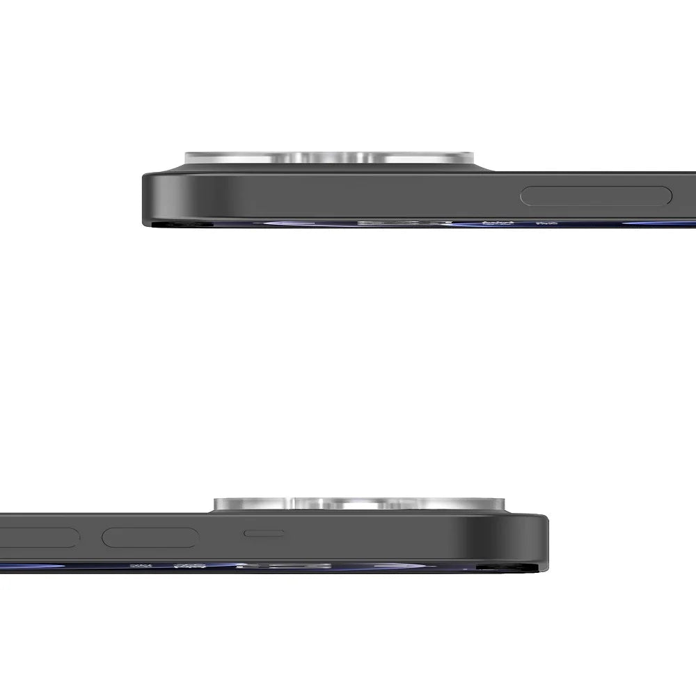 Side view showing how thin the clear camera lens protector sits on the iPhone camera