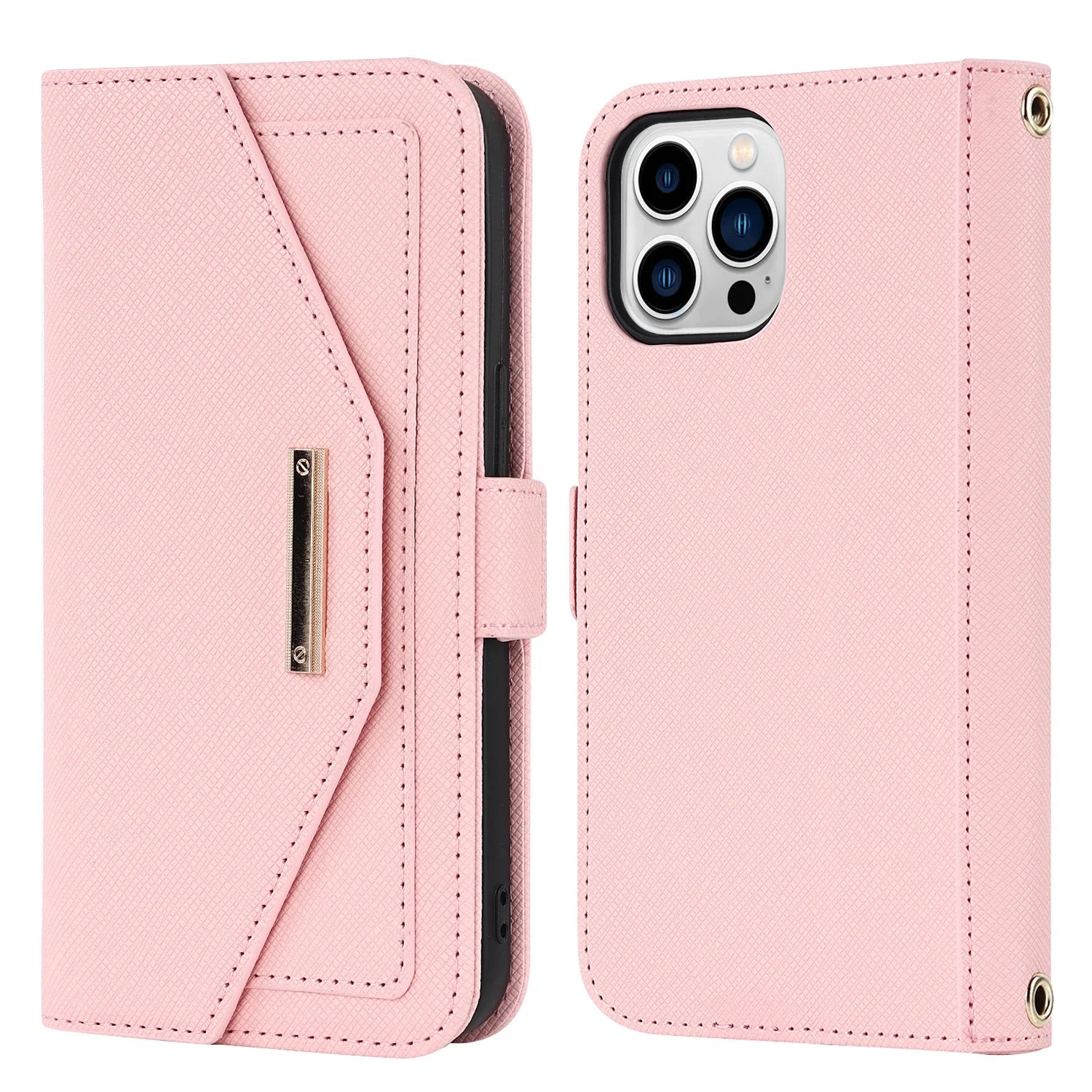 PureGuardCases Crossbody Wallet iPhone Case – Magnetic Stand Mirror Card Holder Cover