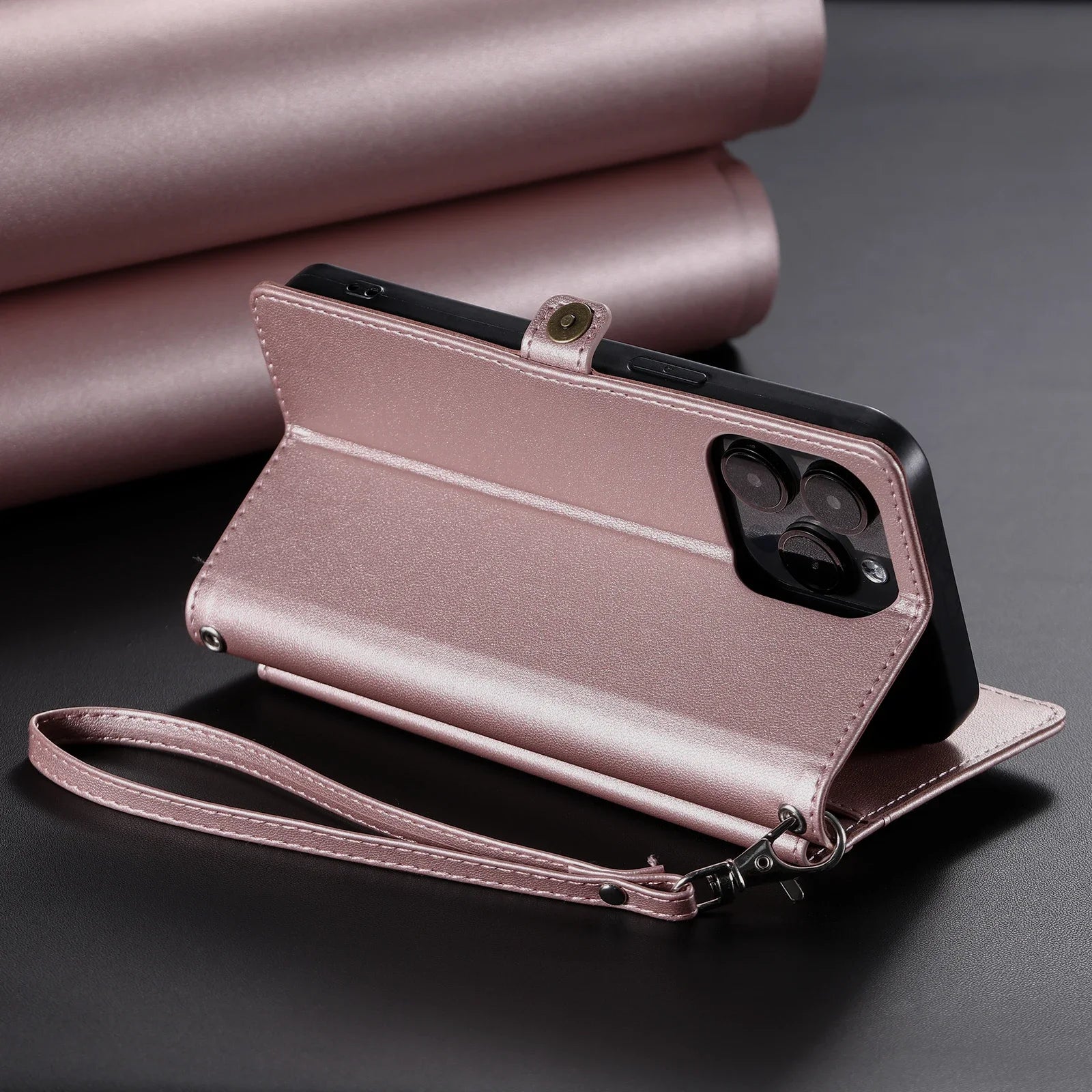 PureGuardCases Crossbody Leather Wallet iPhone Case – Card Pocket Shoulder Cover