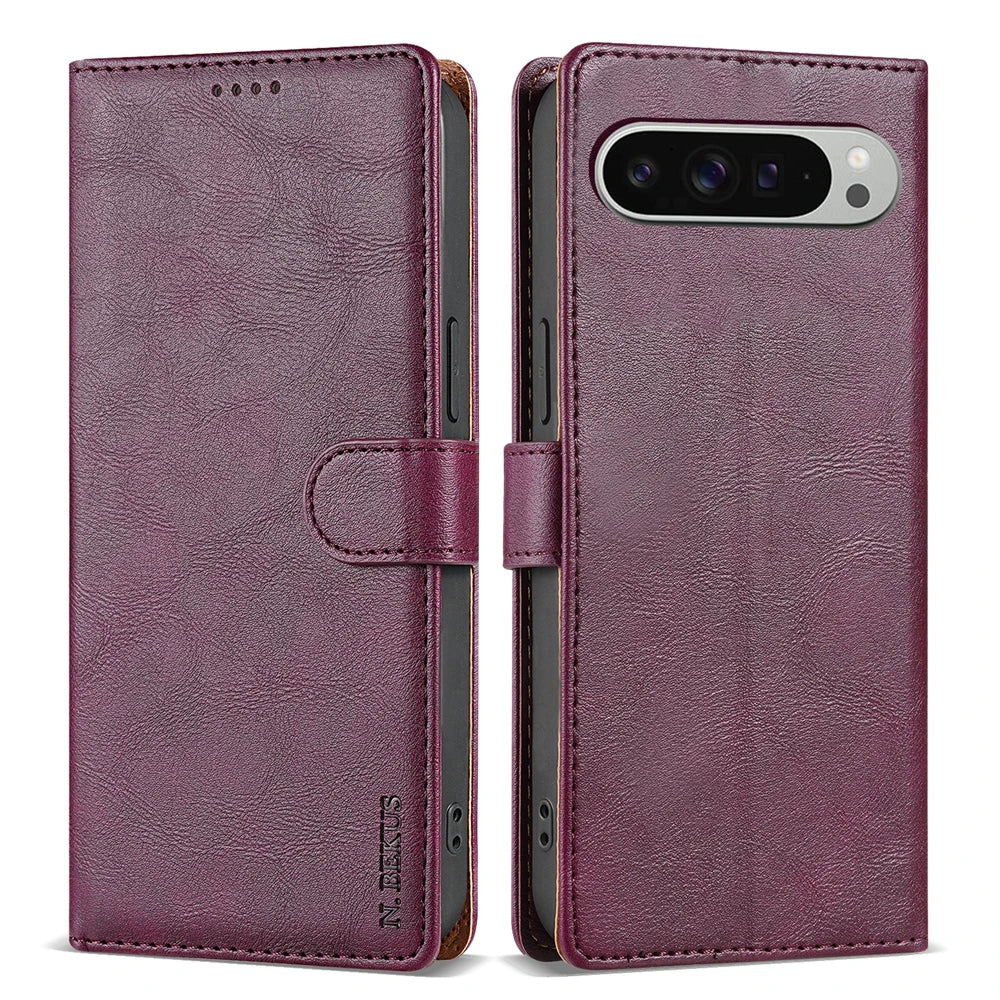 PureGuardCases Leather Wallet Case for Google Pixel
