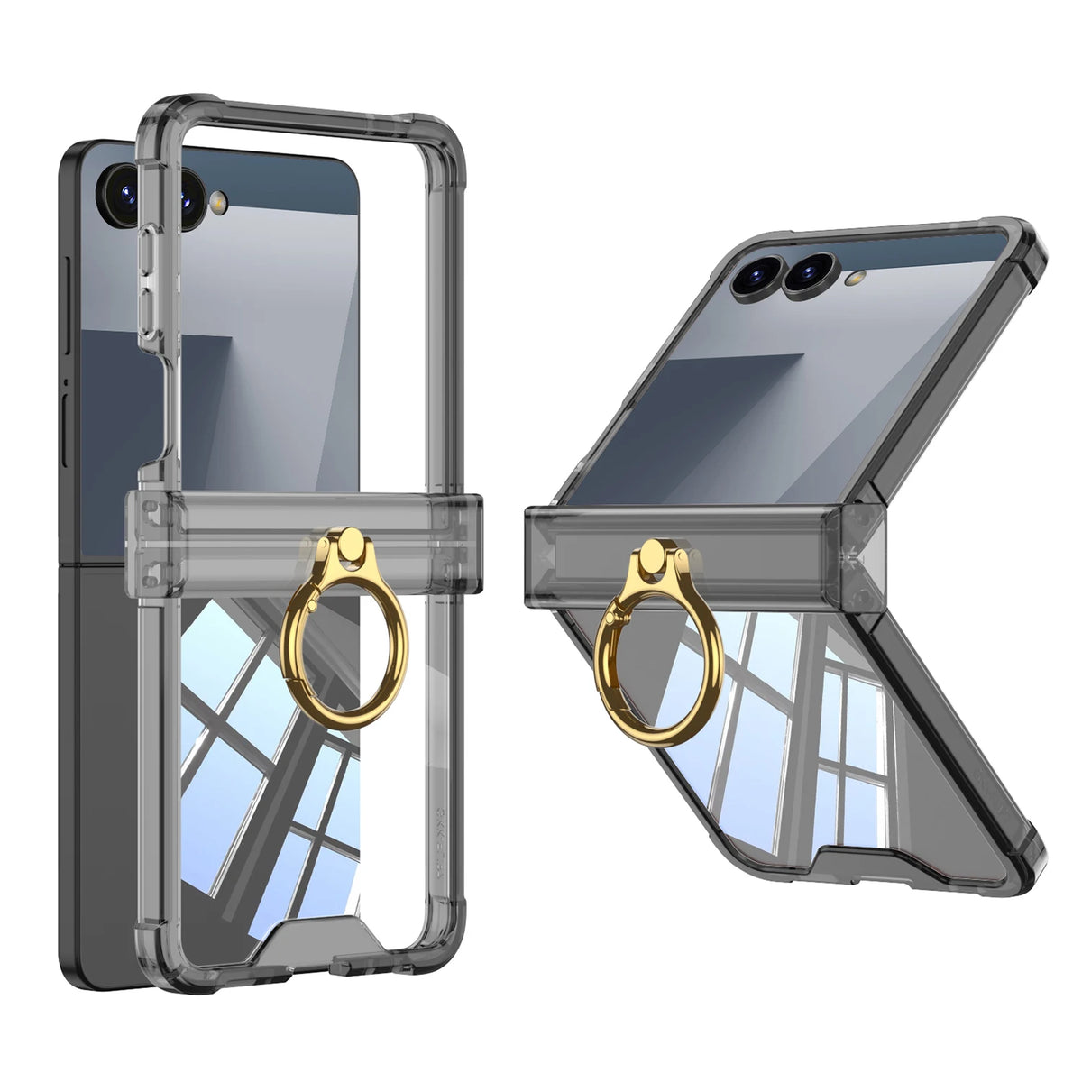 Ring Holder Hinge Clear Case for Samsung Galaxy Z Flip 7-5 - Product View 7