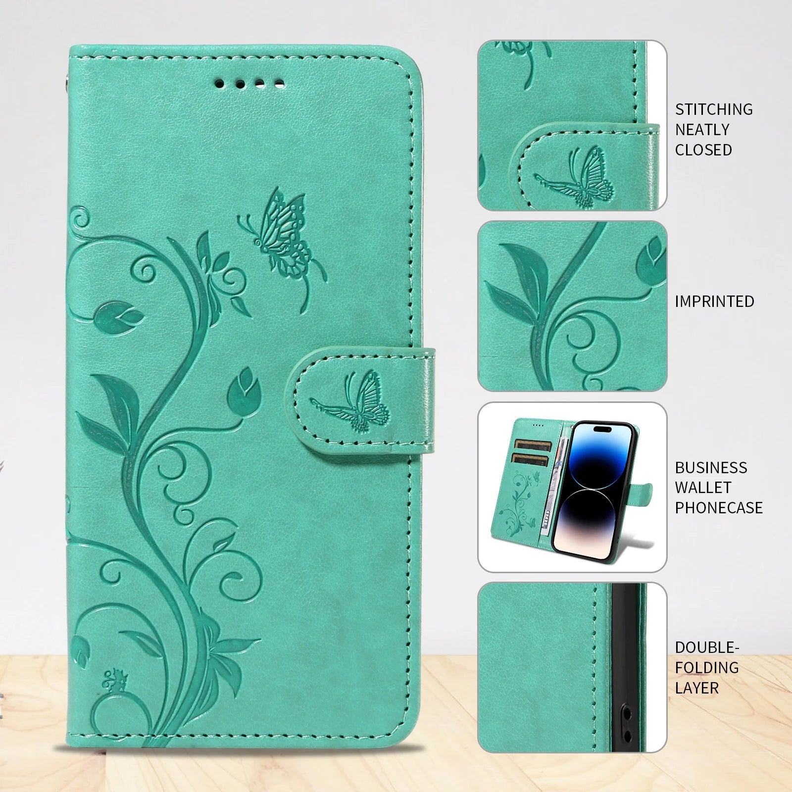 Luxury Butterfly Flower Vine Flip Leather Wallet Case For Samsung Galaxy A06 A16 A26 A36 A56 A05 A05S A15 A25 A35 A55 5G A07 A17