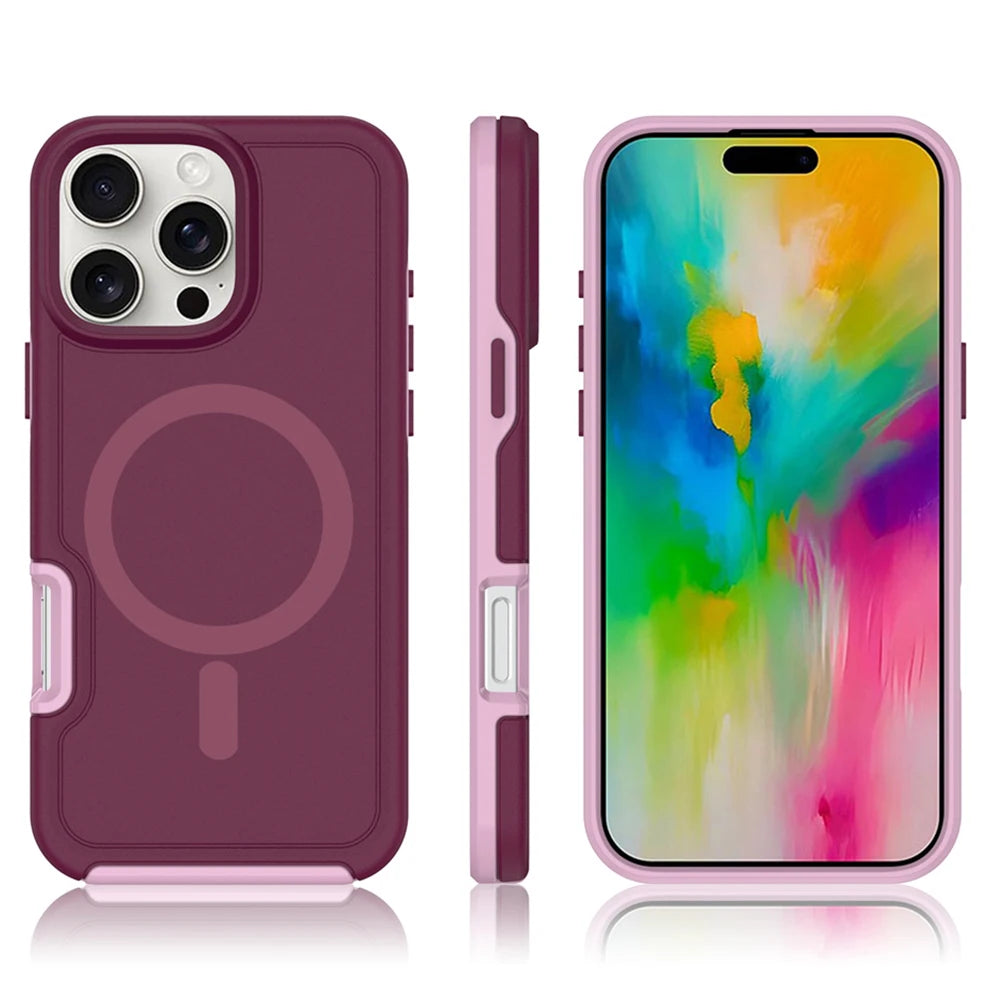 PureGuardCases Dual Layer Armor iPhone Case – MagSafe Shockproof Matte Cover