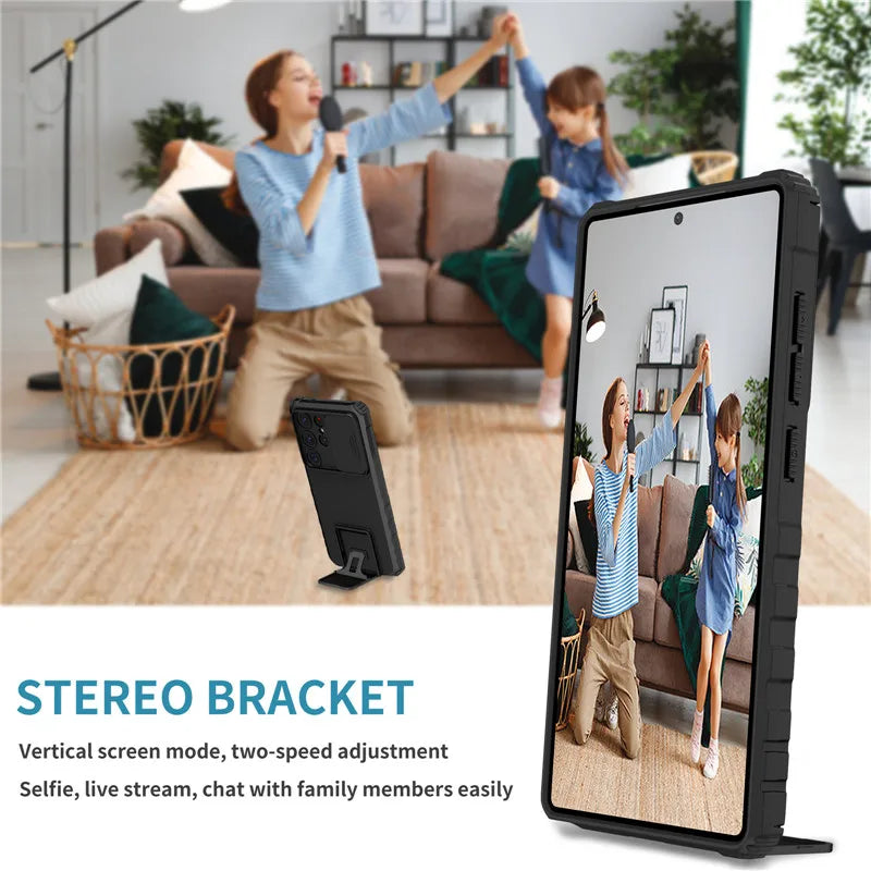 PureGuardCases Armor Case with Sliding Camera Cover for Samsung Galaxy