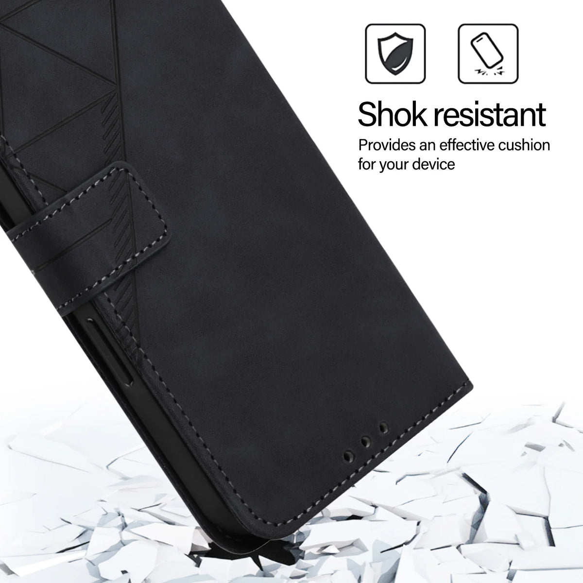 Skin-Feel Wallet Case Galaxy S20-S26, bezel view