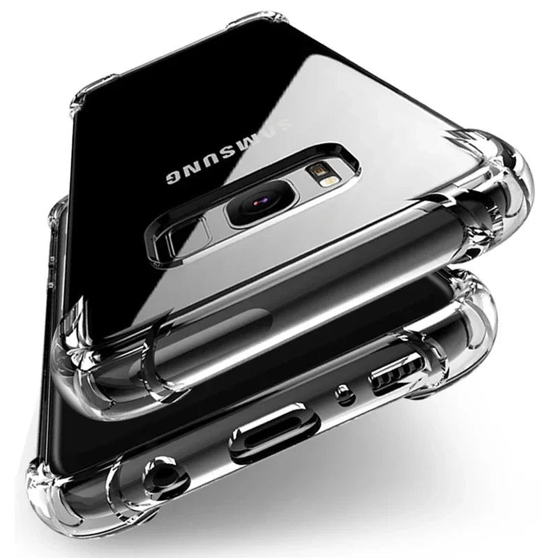 PureGuardCases Clear Shockproof TPU Case for Samsung Galaxy