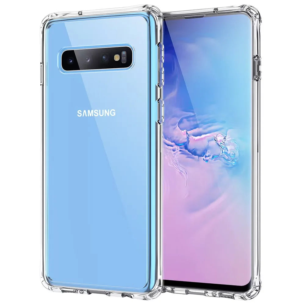 PureGuardCases Clear Shockproof TPU Case for Samsung Galaxy