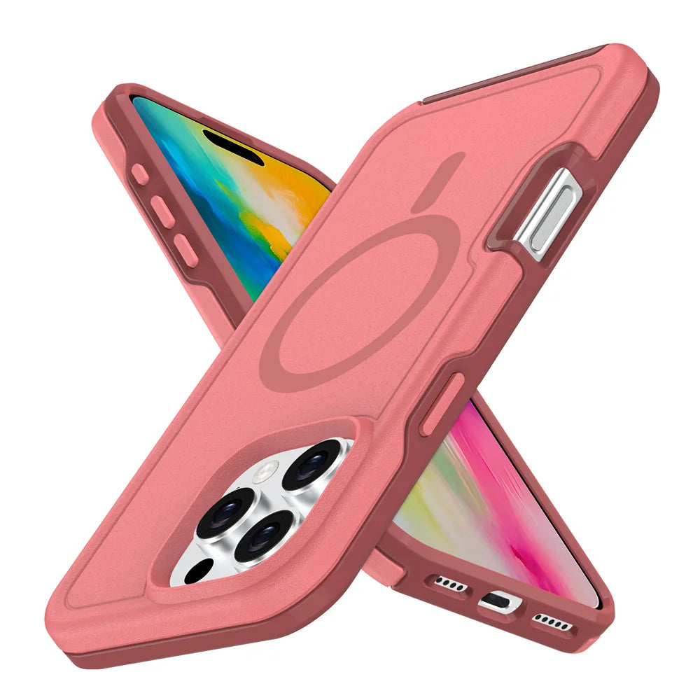 PureGuardCases Dual Layer Armor iPhone Case – MagSafe Shockproof Matte Cover