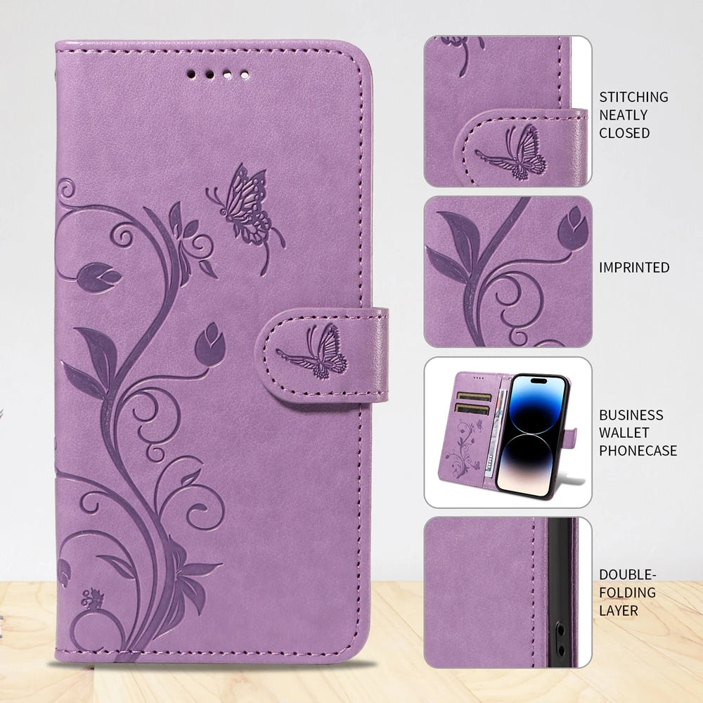 Butterfly Wallet Case iPhone 18 Pro Max, front & back