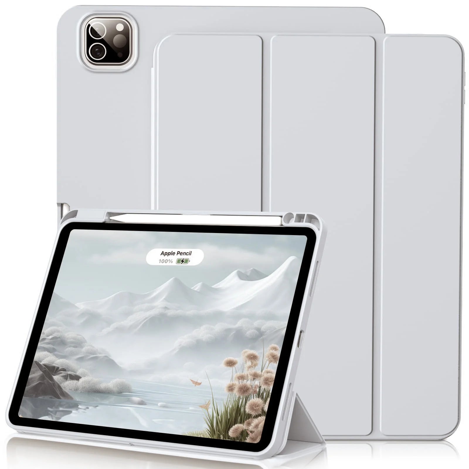 PureGuardCases Smart Folio Case with Pencil Holder for iPad