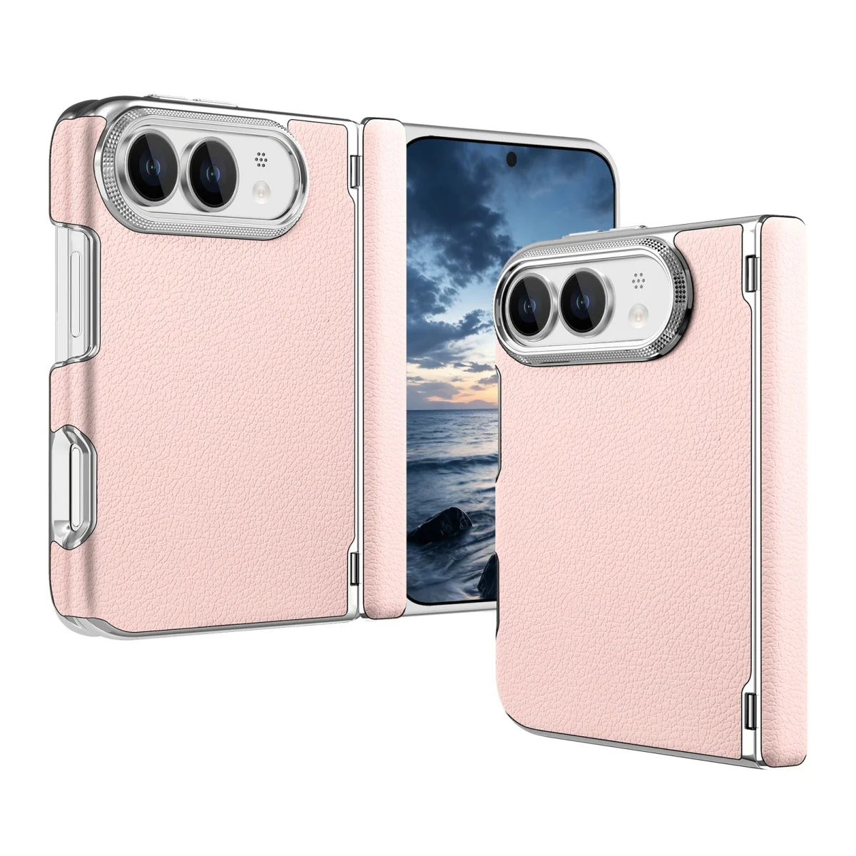 Lychee Leather Hinge Case for iPhone Duo, Magnetic Axle - Product View 11